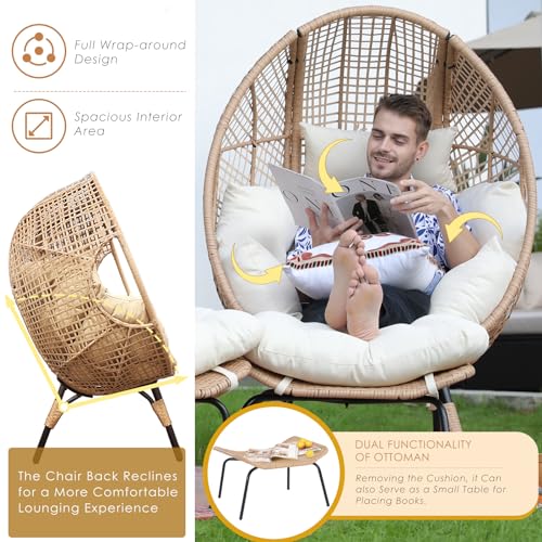 Oversized Egg Chair with Ottoman R953425