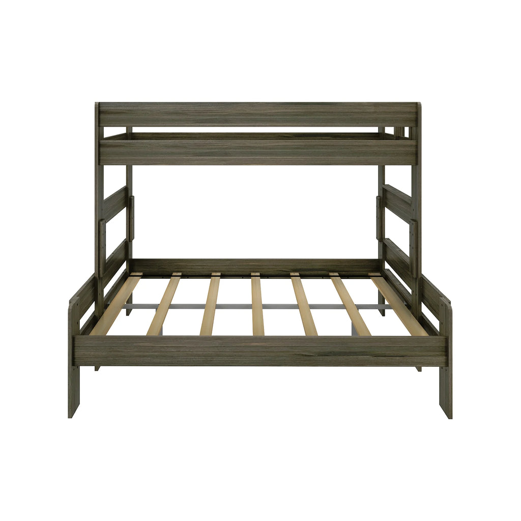 Twin XL Over Queen Platform Bed Frame Barnwood Brown C601962
