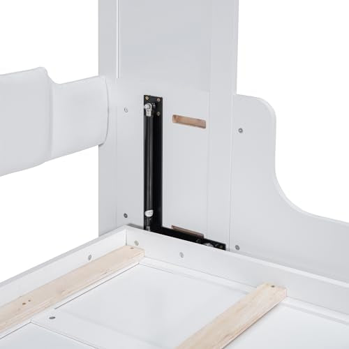 Queen Size White Wooden Murphy Bed with Sofa and Cushion A5668