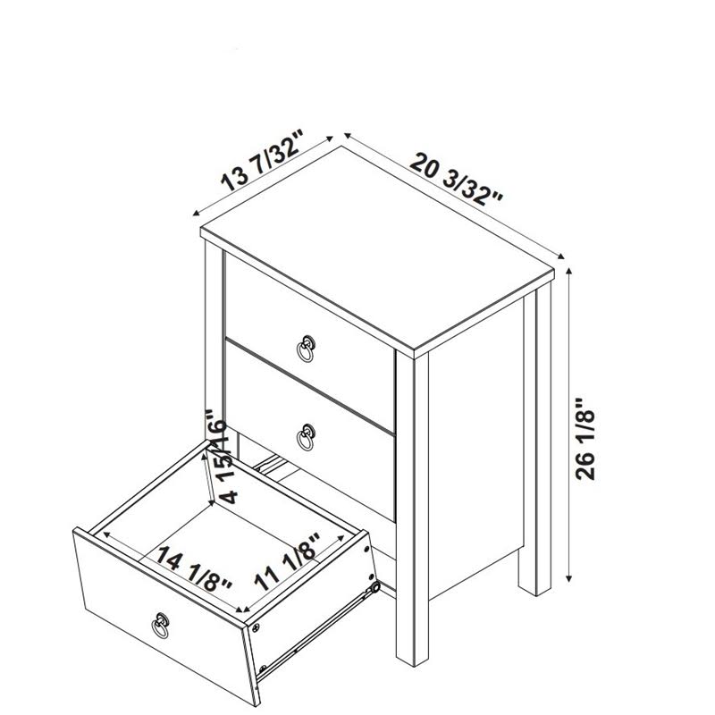 White Distressed Wood Three Drawer Chest I408273