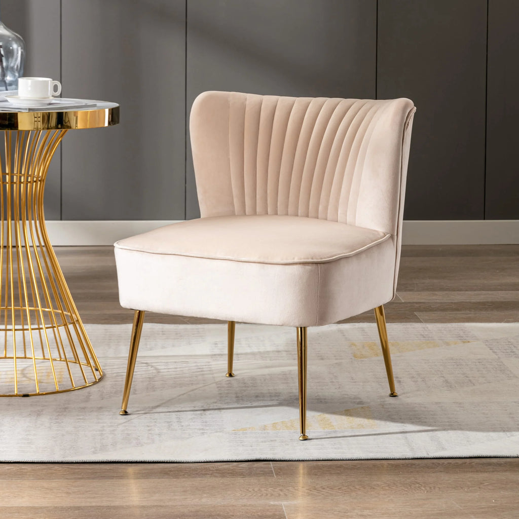 Tan Tufted Velvet Accent Chair X50100