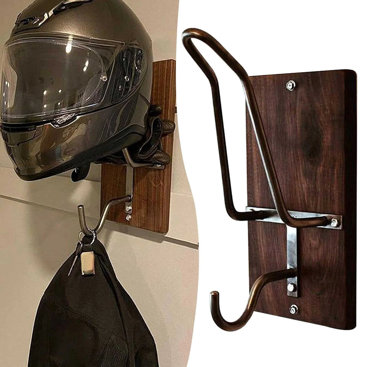 Wooden Wall Mounted Headhelmet Rack N529