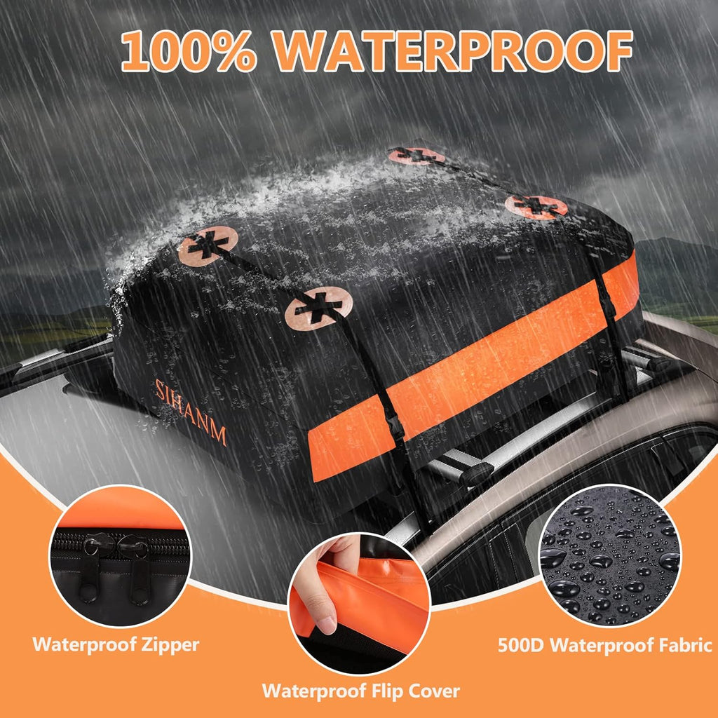 Heavy Duty Waterproof Roof Cargo Carrier with Anti-Slip Mat, 15Cu.ft. E605