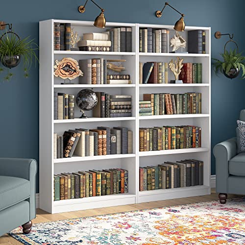 Black 5 Shelf Bookcase Set of 2 L77897