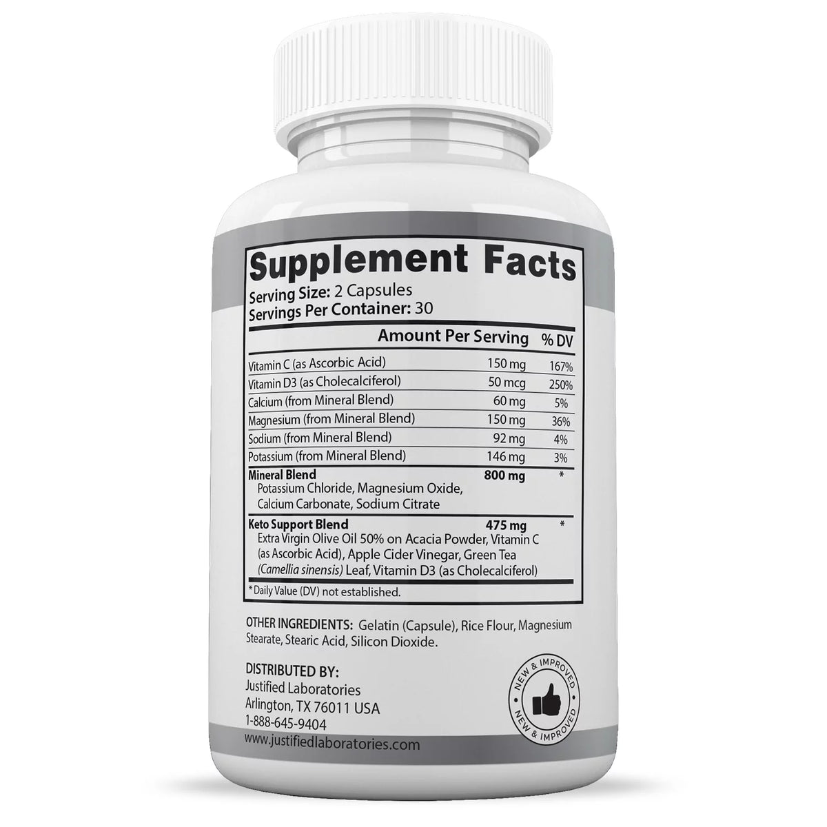 Keto ACV Pills 1275mg Dietary Supplement 180 Capsules P370966