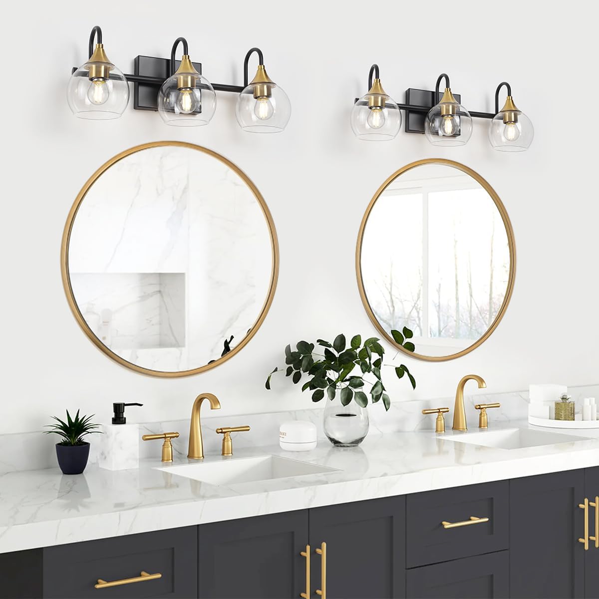 Black Gold 3 Light Bathroom Vanity Light R455