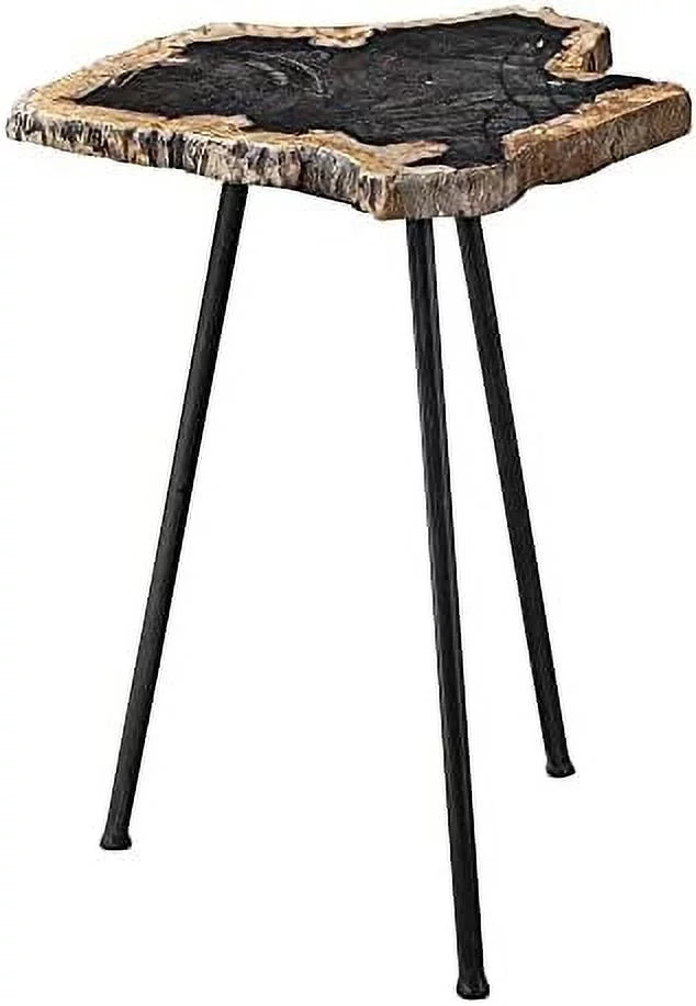 16" Natural And Aged Black Accent Table C234235