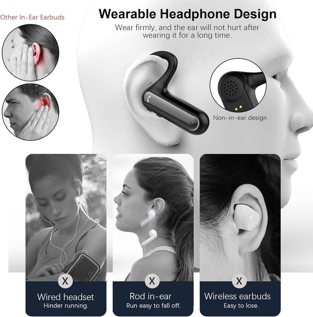 Open Ear Wireless Earbuds with Earhooks and Charging Case W7757