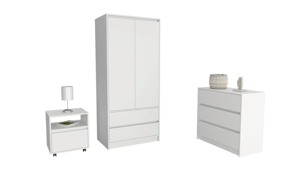 White 3 Piece Bedroom Set Q420537