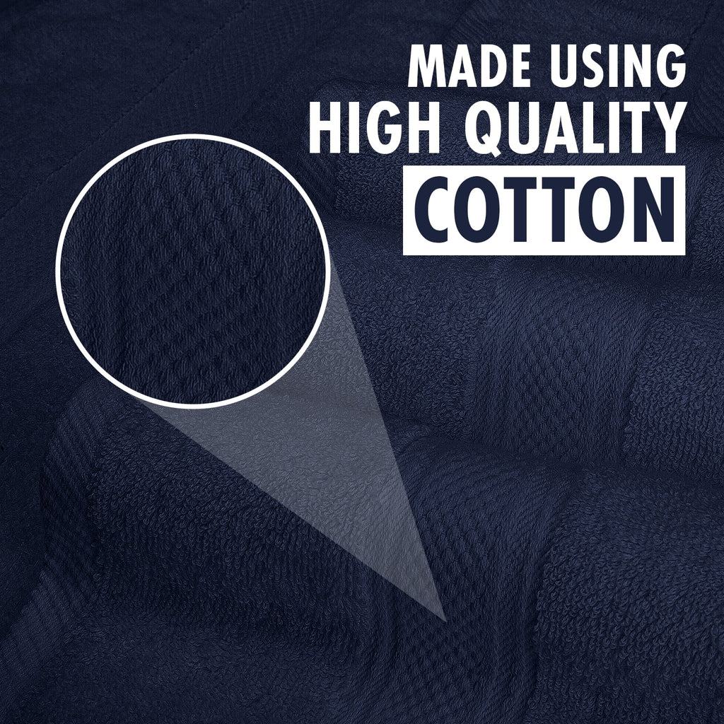 Navy Blue 8 Pack 600 GSM Bath Towels Set X9443