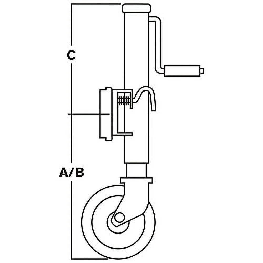 Bolt-On Side-Wind Marine Swivel Jack - 1000-Lb. Capacity, Zinc Finish X756732