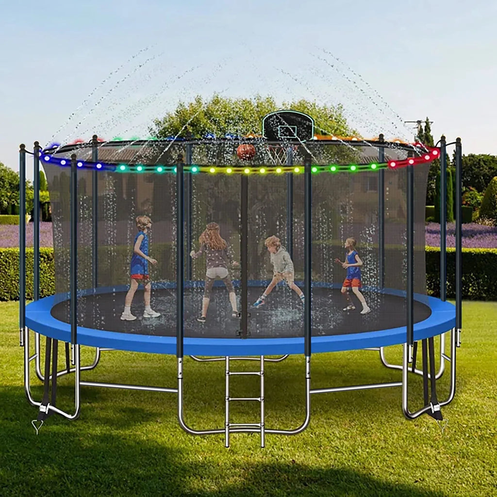 16FT Outdoor Trampoline with Basketball Hoop and Ladder M756270