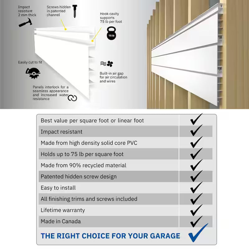 PVC Slatwall 8 ft. x 4 ft. Charcoal H83062