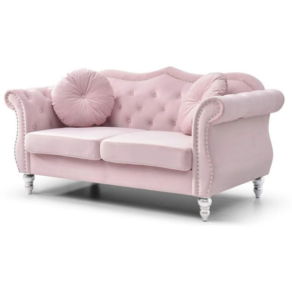 Pink 2-Piece Sofa and Loveseat Furniture Set D51309