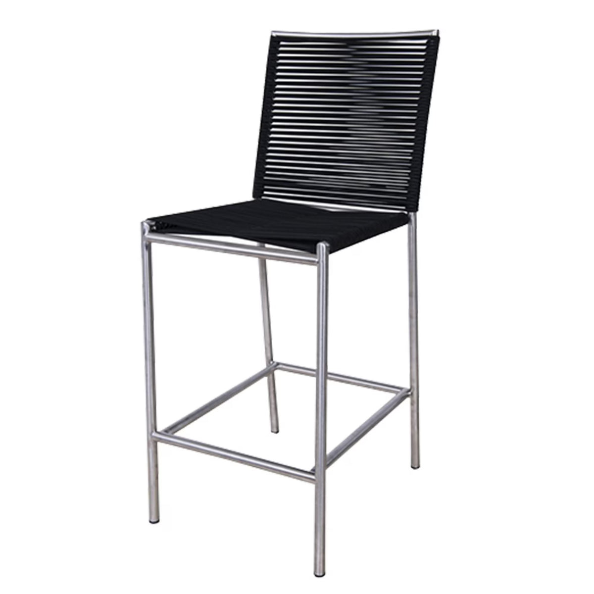 Gray Steel Black Outdoor Counter Height Stool U832370