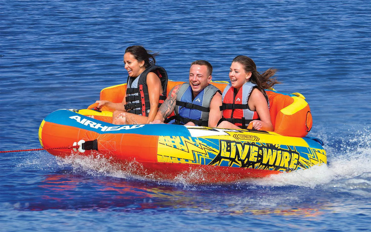 Inflatable 1-3 Rider Towable Tube + 60' Tow Rope U681048