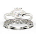 2.25 Carat Pear Cut Diamond Moissanite Engagement Ring in 925 Sterling Silver With 18k White Gold Plating X279