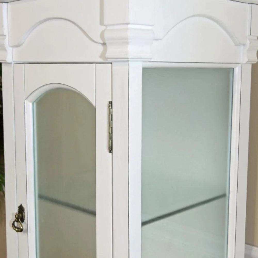 White Wood Linen Cabinet Y49624