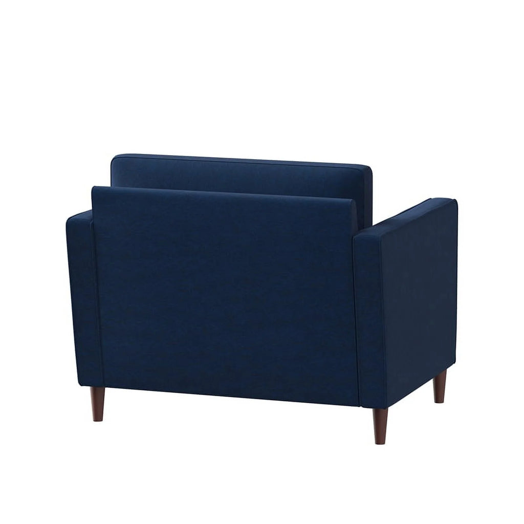 King Chair in Navy Blue Fabric Upholstery P737