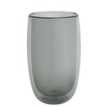 2-pc Double-Wall Latte Glass Set Smoke Grey V752