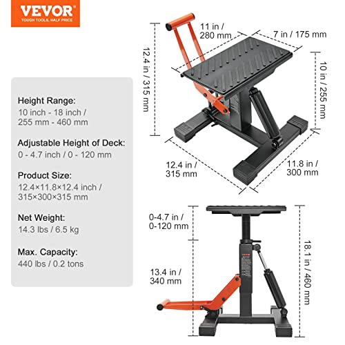 Dirt Bike Lift Stand 440 lbs Hydraulic Adjustable Height J82926