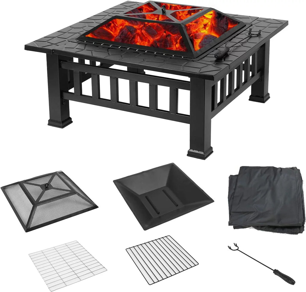 32 Wood Burning Metal Fire Pit Table Q568