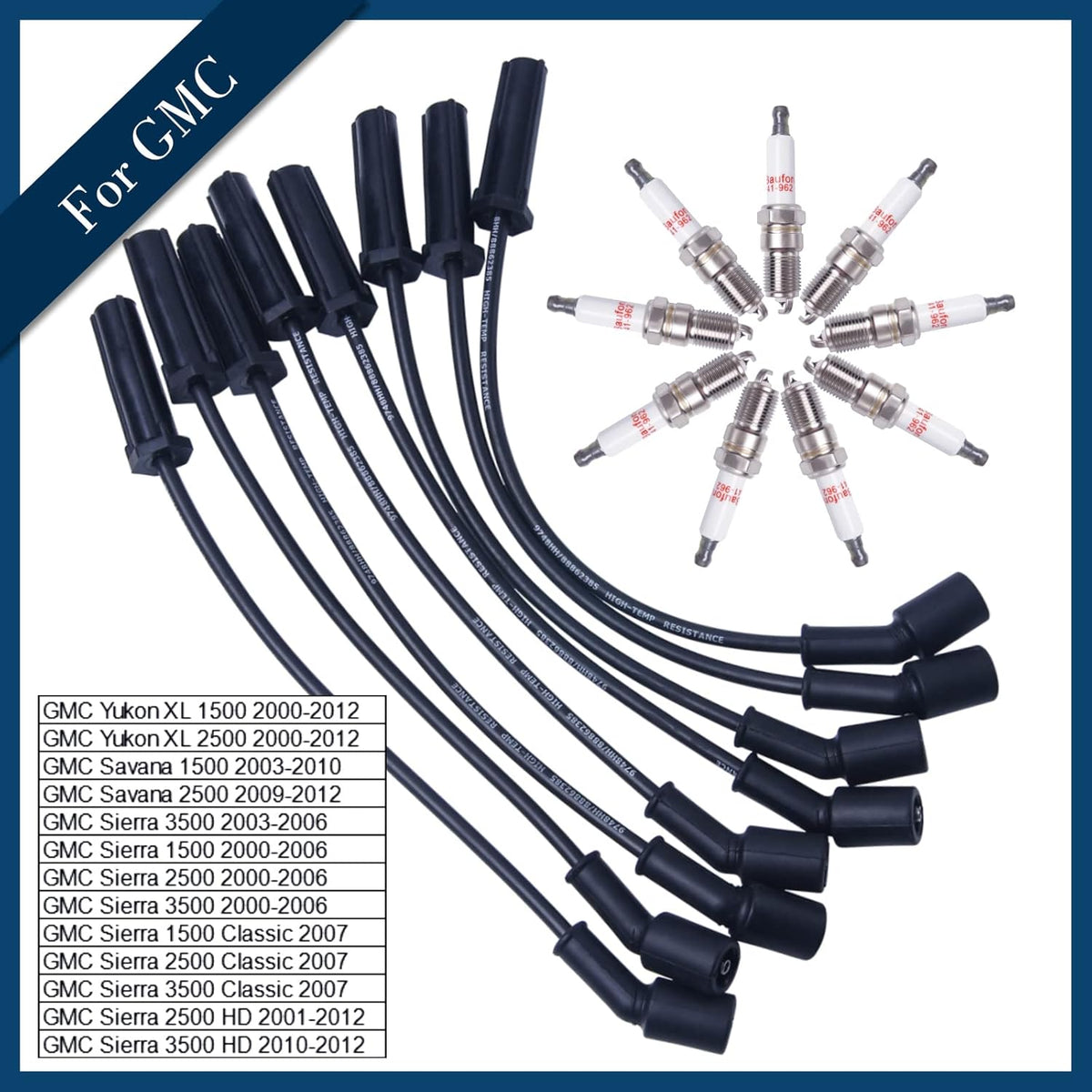 Iridium Spark Plugs and Wires Set, Pack of 16 P23051