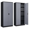 Metal Storage Cabinet with Lock Door, 71" Adjustable Shelf Steel Cabinet K59084