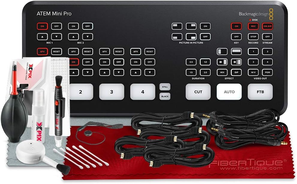 ATEM Mini Pro HDMI Live Stream Switcher with Basic Accessory Bundle C6849