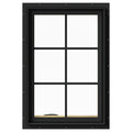 Bronze Painted Clad Wood Left-Handed Casement Window with Colonial Grids F253