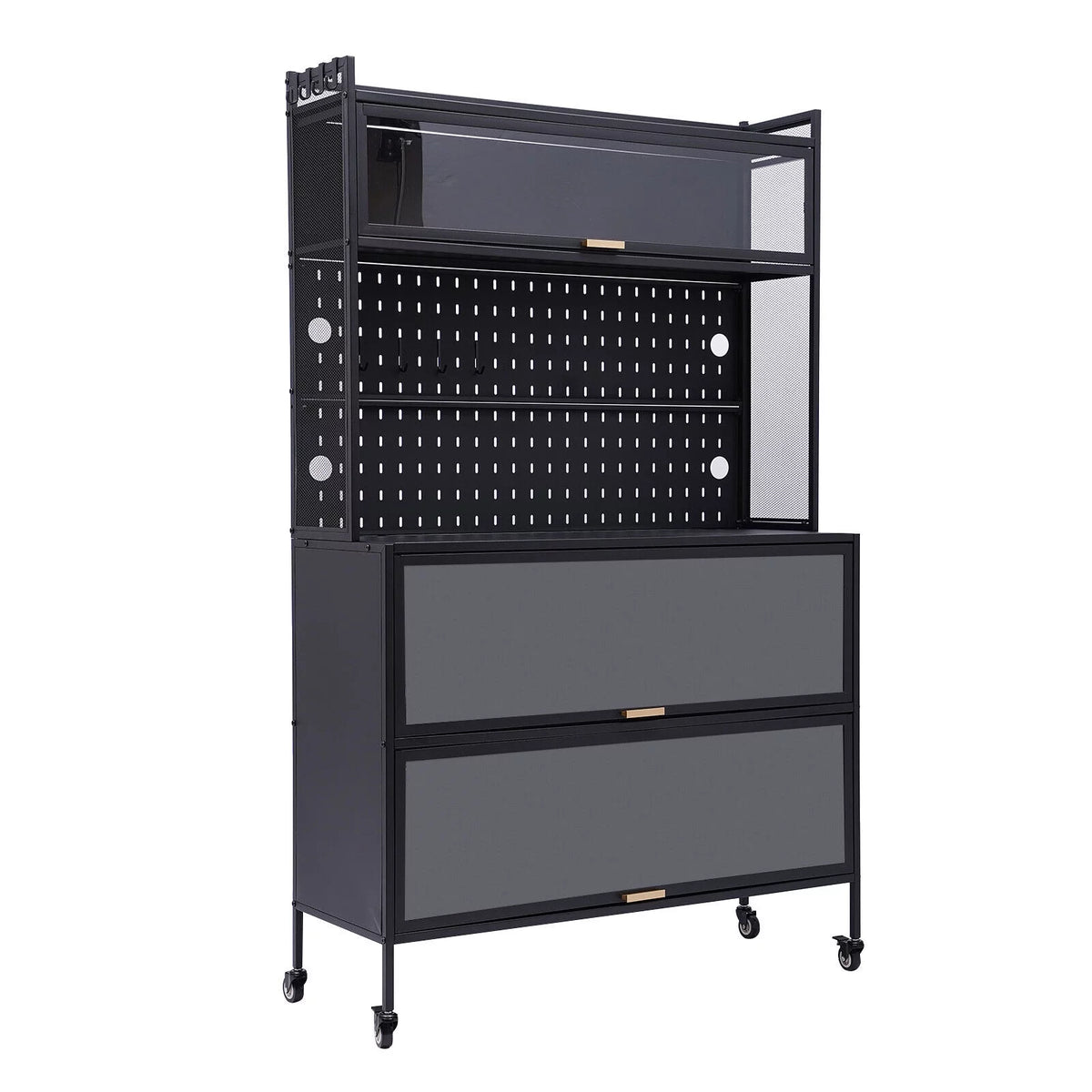 5 Tier 3 Door Metal Storage Cabinet with Wheels O486442