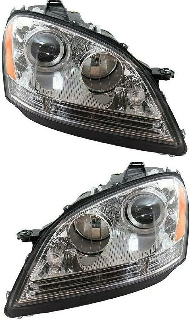 Headlight Assembly Pair for Mercedes-Benz ML350 2006 2007 Standard Type Q53080