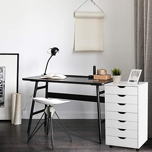 5 Drawers Black Vertical File Cabinet with Wheels N509