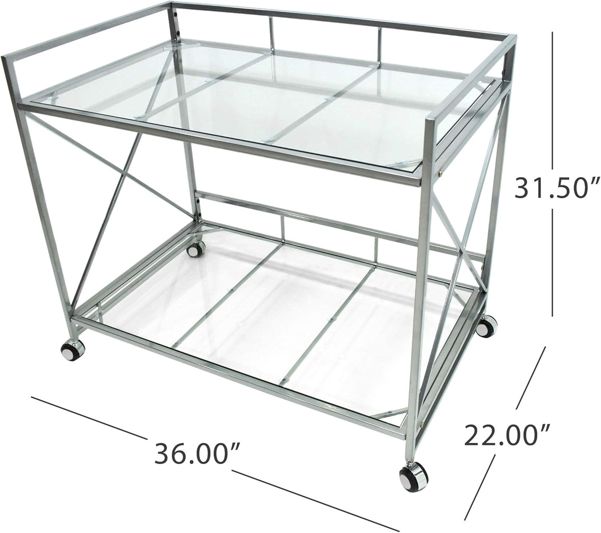 Industrial Modern Iron and Glass Bar Cart B984175