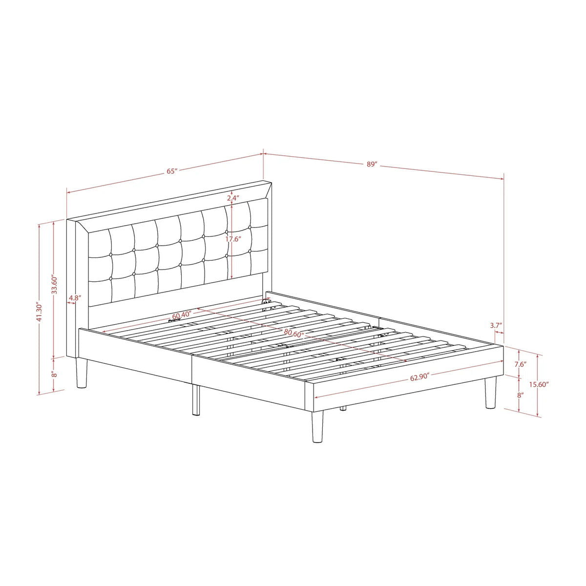 3-piece Wood Bedroom Set F399