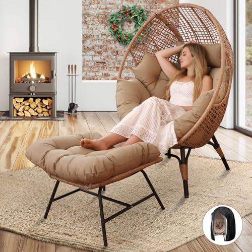 Oversized Egg Chair with Ottoman R953425