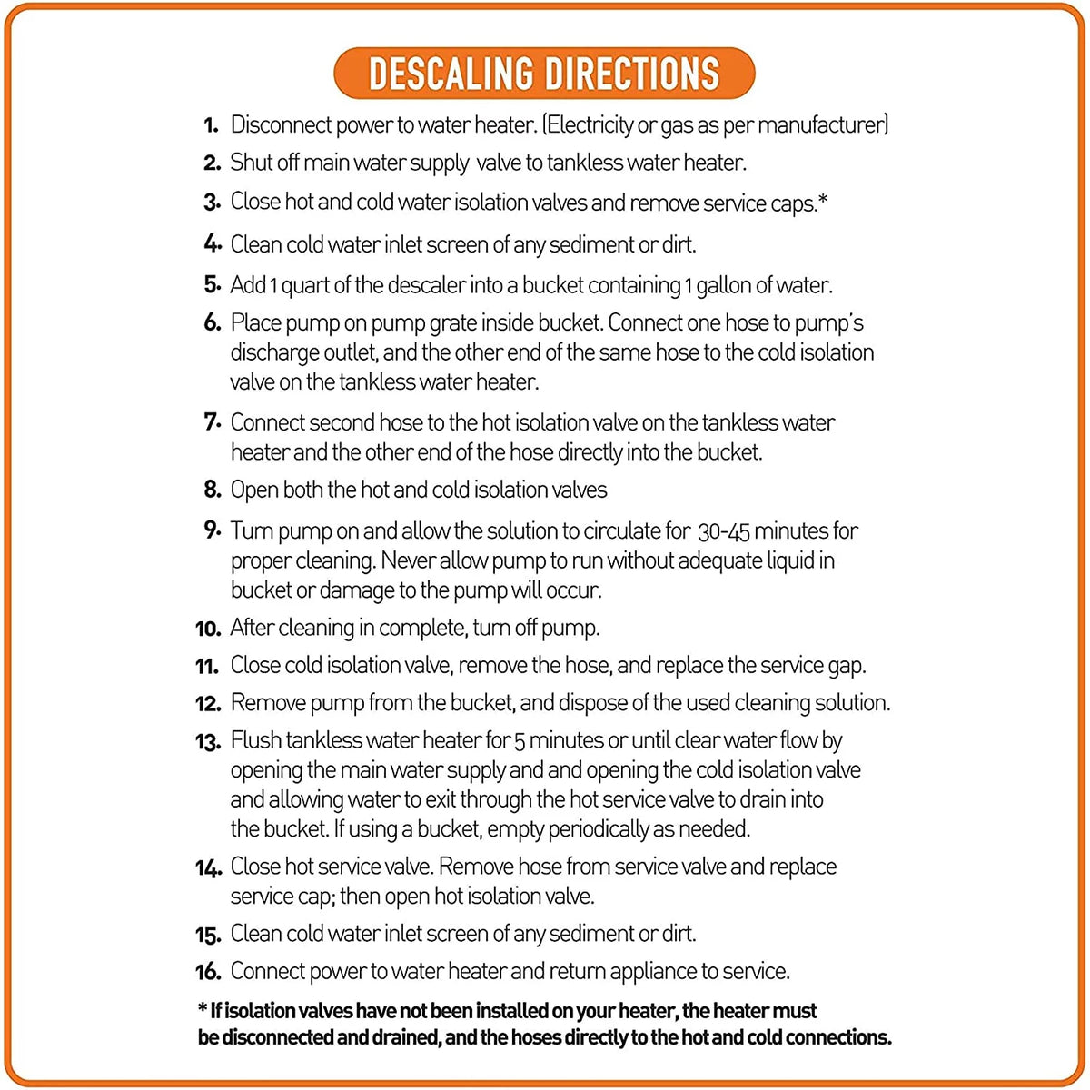 Tankless Water Heater Descaler Kit 128 fl oz Solution U7586