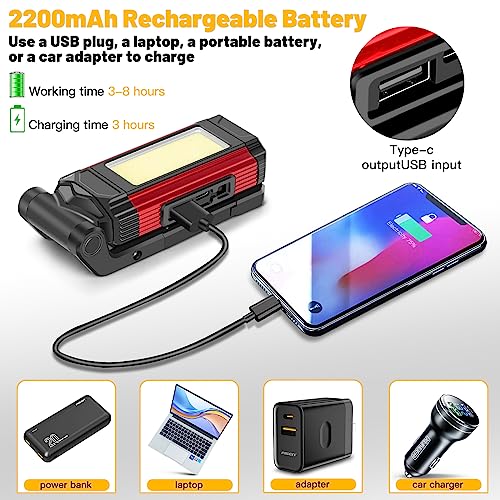 Rechargeable LED Magnetic Work Light 2 Pack O949