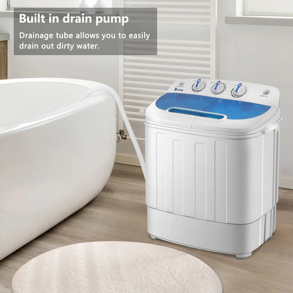 Portable Mini Compact Twin Tub 13.4lb Washing Machine P640972