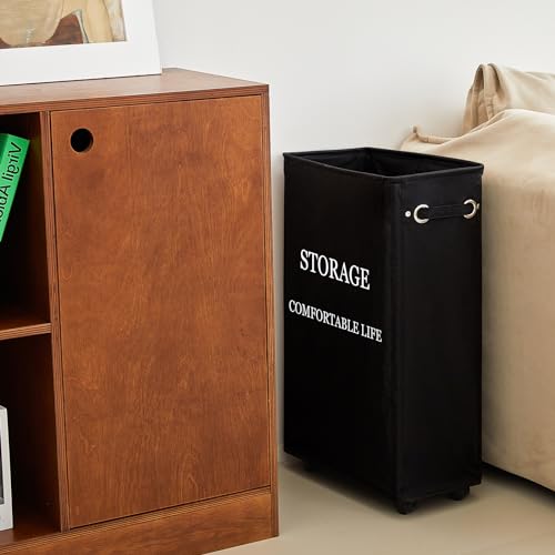 Beige 50L Collapsible Rolling Laundry Hamper I341944