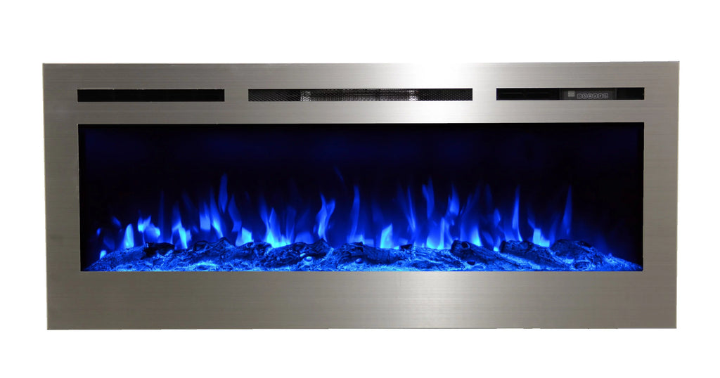 50" Stainless Steel Electric Fireplace F7864