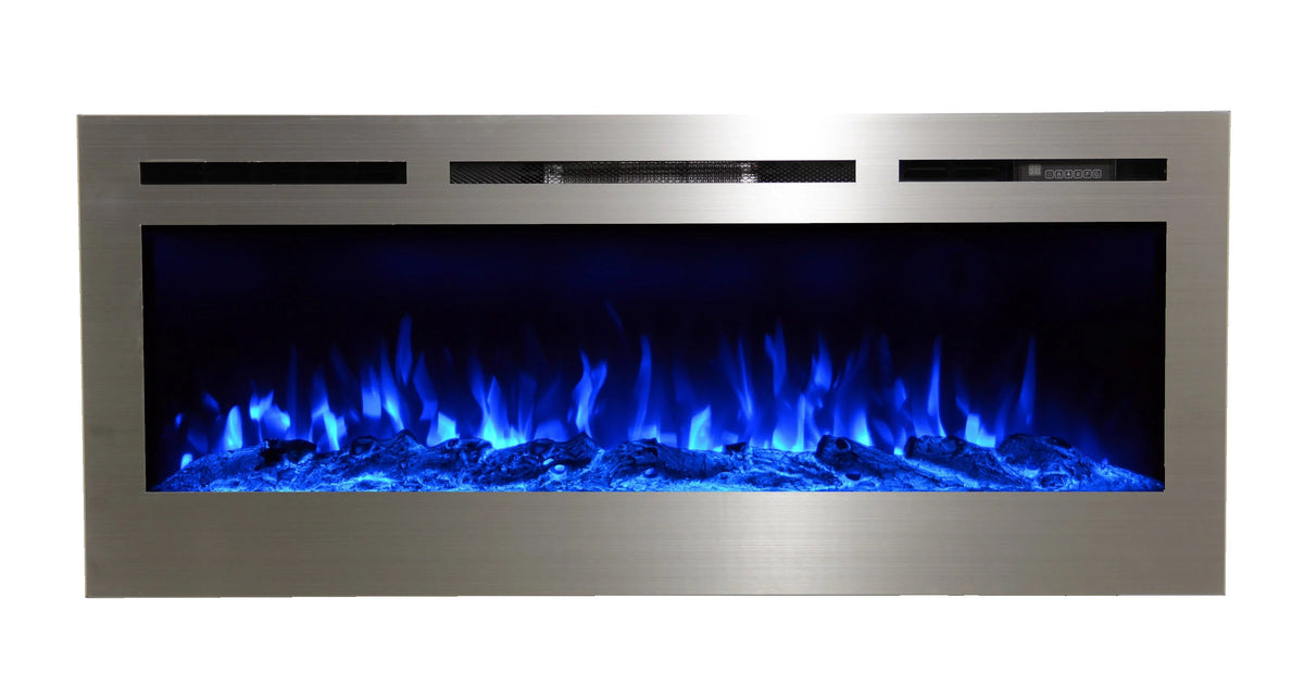 50" Stainless Steel Electric Fireplace F7864