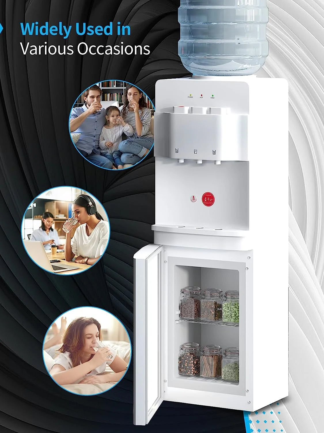Top Loading Hot & Cold Water Cooler Dispenser White Y618
