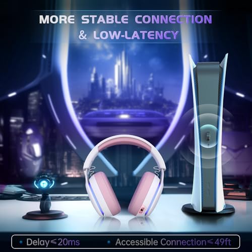 Black 2.4GHz Wireless Gaming Headphones with Noise Canceling Mic C37409