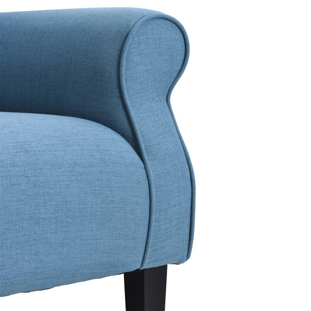 Blue Wing Back Accent Chair with Wooden Legs U211