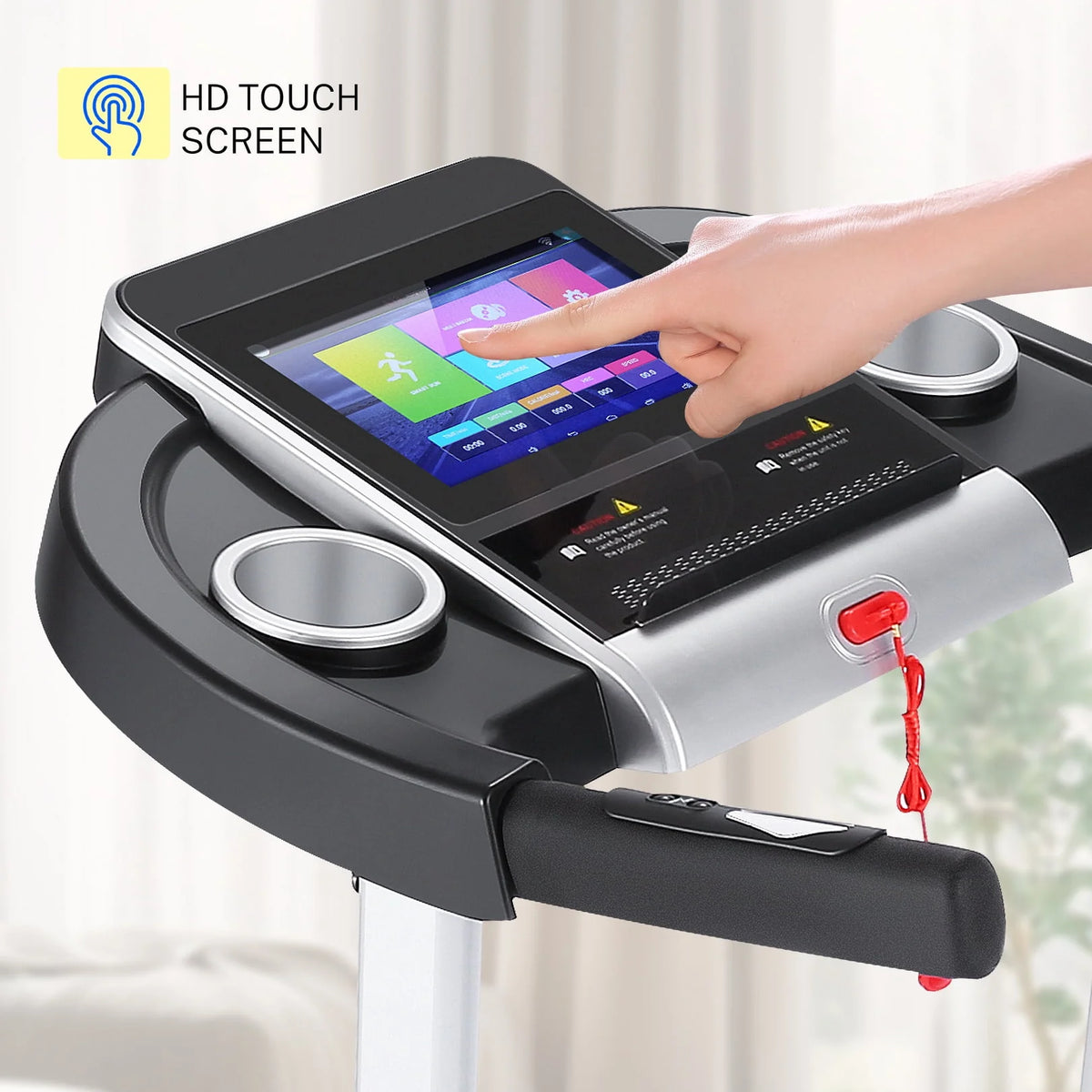 Silver Treadmill with 10 HD Touchscreen and 36 Preset Programs F4743