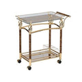 Gold Plated Clear Glass Serving Cart Q5878