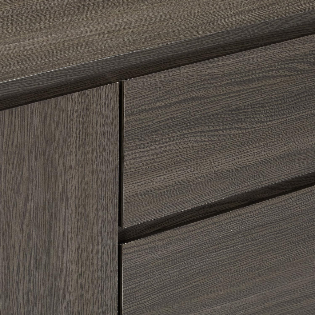 Oak Gray Wood Buffet Server Cabinet Console Table A997