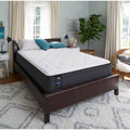 Queen Plush Faux Euro Top Mattress Set with Low Profile Foundation H4482