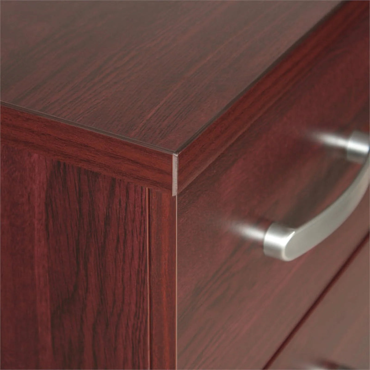 Pine Twin Bed and Dresser with Lock in Mahogany J689